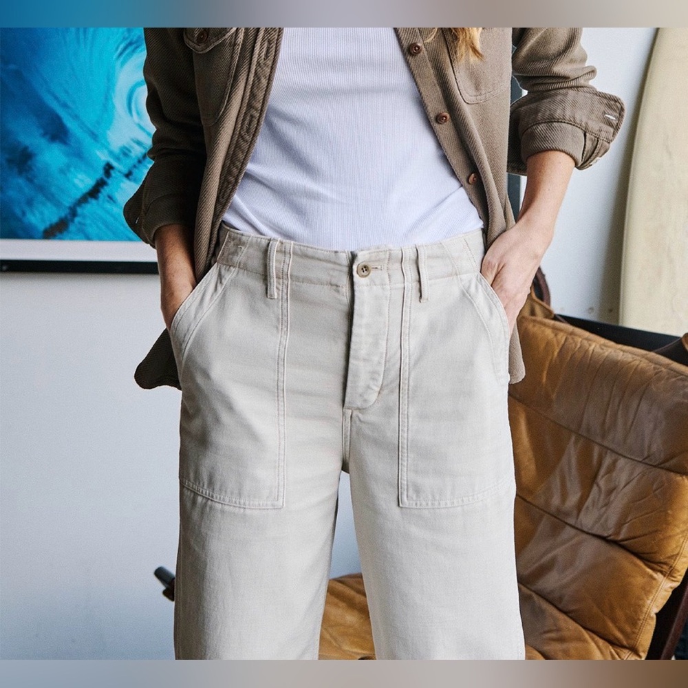 Outerknown Westbound Utility Pant in Oatmeal/Cream NWT - Picture 2 of 13